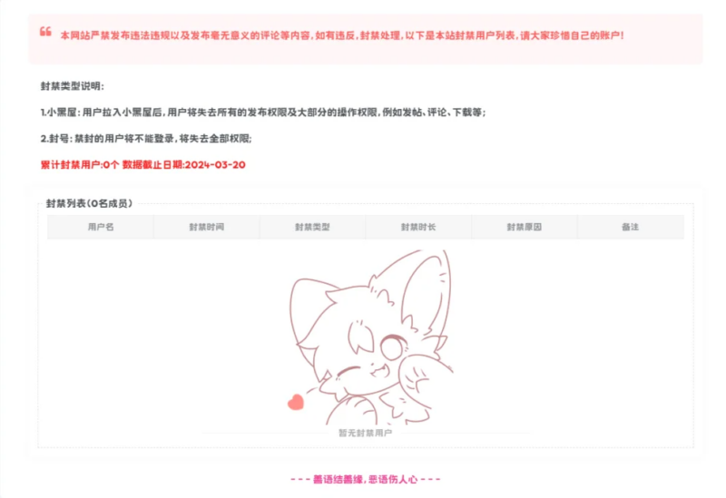 子比主题美化 – 添加用户封禁功能小黑屋模块-鹿鸣资源站